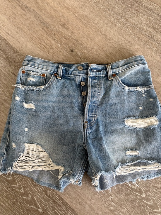 Abercrombie & Fitch Pants - Abercrombie & Fitch Light Blue Distressed Jean Shorts